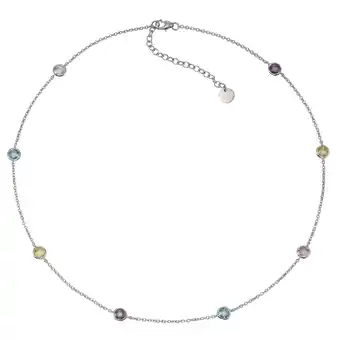 Netto Marken-Discount Zeeme Silber Halskette 925 Silber rhodiniert mit Zirkonia bunt Angebot