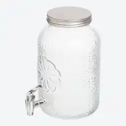NKD Glas-Getränkespender mit Edelstahl-Hahn, ca. 3,8 Liter Angebot