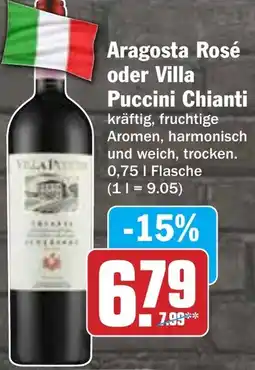 AEZ Aragosta Rosé oder Villa Puccini Chianti Angebot