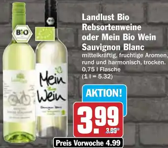 AEZ Landlust Bio Rebsortenweine oder Mein Bio Wein Sauvignon Blanc Angebot