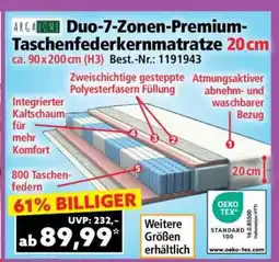 Norma Duo-7-Zonen-Premium-Taschenfederkernmatratze 20 cm Angebot