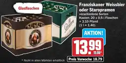 AEZ Franziskaner Weissbier oder Staropramen Angebot