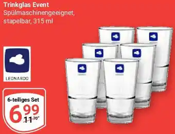Globus LEONARDO Trinkglas Event Angebot