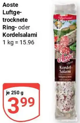 Globus Aoste Luftgetrocknete Ring- oder Kordelsalami Angebot