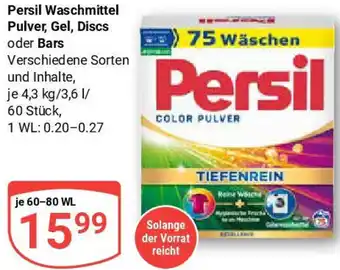 Globus Persil Waschmittel Pulver, Gel, Discs oder Bars Angebot