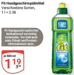Globus Fit Handgeschirrspülmittel Angebot