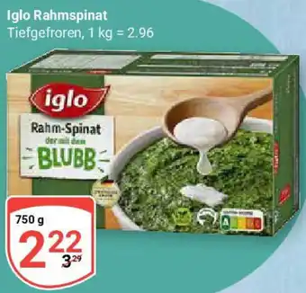 Globus Iglo Rahmspinat Angebot