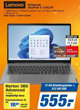 expert Techno Land Lenovo Notebook IdeaPad 3 17ALC6 Angebot
