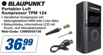 expert Techno Land BLAUPUNKT Portabler Luft Kompressor TPM 124 Angebot