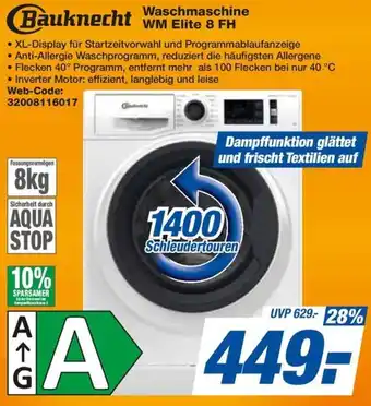 expert Techno Land Bauknecht Waschmaschine WM Elite 8 FH Angebot