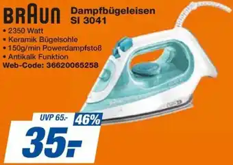 expert Techno Land BRAUN Dampfbügeleisen SI 3041 Angebot