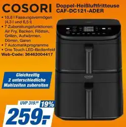 expert Techno Land COSORI Doppel-Heißluftfritteuse CAF-DC121-ADER Angebot