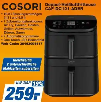 expert Techno Land COSORI Doppel-Heißluftfritteuse CAF-DC121-ADER Angebot