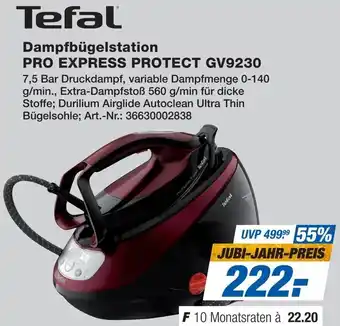 Expert Tefal Dampfbügelstation PRO EXPRESS PROTECT GV9230 Angebot