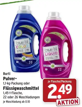 Wasgau Burti Pulver oder Flüssigwaschmittel Angebot