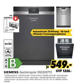 MEDIMAX Siemens geschirrspüler sn53eiepte Angebot