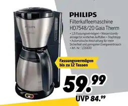 MEDIMAX Philips filterkaffeemaschine hd7548/20 gaia therm Angebot
