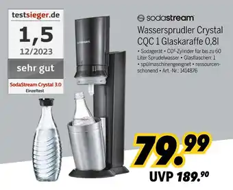 MEDIMAX Sodastream wassersprudler crystal cqc 1 glaskaraffe 0,8l Angebot