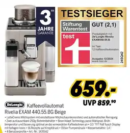 MEDIMAX Delonghi kaffeevollautomat rivelia exam 440.55.bg beige Angebot