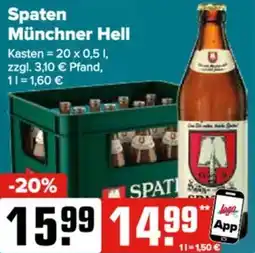 Logo Getränkemarkt Spaten Münchner Hell Angebot