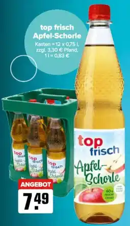 Logo Getränkemarkt top frisch Apfel-Schorle Angebot