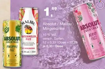 Handelshof Absolut / Malibu Mixgetränke Angebot