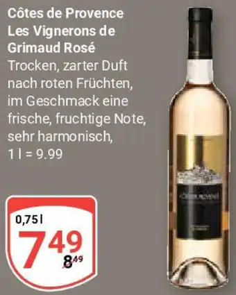 Globus Côtes de Provence Les Vignerons de Grimaud Rosé Angebot