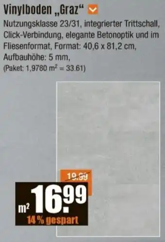 V Baumarkt Vinylboden ,,Graz" Angebot