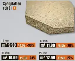 V Baumarkt Spanplatten roh E1 Angebot