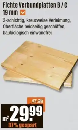 V Baumarkt Fichte Verbundplatten B/C 19 mm Angebot