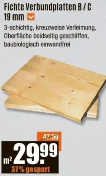 V Baumarkt Fichte Verbundplatten B/C 19 mm Angebot