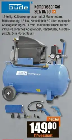 V Baumarkt Güde Kompressor-Set 301/10/50 Angebot