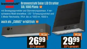 V Baumarkt Brennenstuhl Solar LED Strahler SOL 1000 Plana Angebot