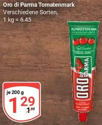 Globus Oro di Parma Tomatenmark Angebot