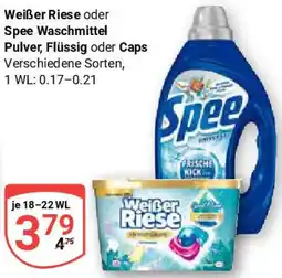 Globus Weißer Riese oder Spee Waschmittel Pulver, Flüssig oder Caps Angebot
