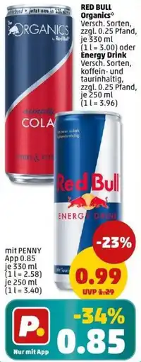 PENNY RED BULL Organics oder Energy Drink Angebot