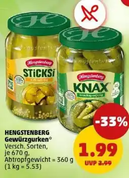 PENNY HENGSTENBERG Gewürzgurken Angebot