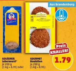 PENNY GOLBENER Leberwurst oder GOURMET Bouletten Angebot