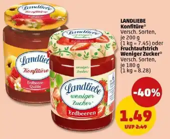 PENNY LANDLIEBE Konfitüre oder Fruchtaufstrich Weniger Zucker Angebot