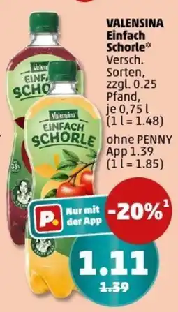 PENNY VALENSINA Einfach Schorle Angebot