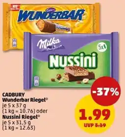 PENNY CADBURY Wunderbar Riegel oder Nussini Riegel Angebot