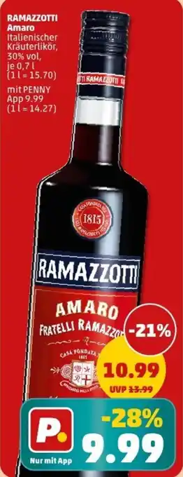 PENNY RAMAZZOTTI Amaro Angebot