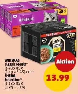 PENNY WHISKAS Classic Meals oder SHEBA Selection Angebot