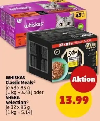 PENNY WHISKAS Classic Meals oder SHEBA Selection Angebot