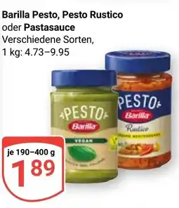 Globus Barilla Pesto, Pesto Rustico oder Pastasauce Angebot