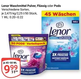 Globus Lenor Waschmittel Pulver, Flüssig oder Pods Angebot