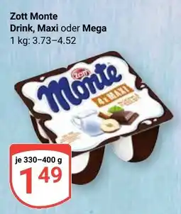 Globus Zott Monte Drink, Maxi oder Mega Angebot