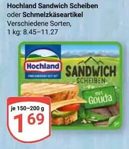 Globus Hochland Sandwich Scheiben oder Schmelzkäseartikel Angebot