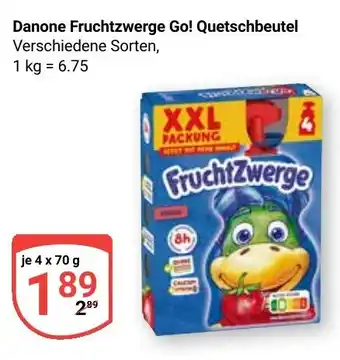 Globus Danone Fruchtzwerge Go! Quetschbeutel Angebot