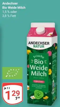 Globus Andechser Bio Weide Milch Angebot